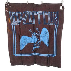 Led Zeppelin 1990 Myth Gem 1992 Nikry Blue Black Wall Hanging Tapestry Flag VTG